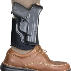 DESANTIS DIEHARD ANKLE HOLSTER - RH LEATHER FITS GLOCK 43 BLACK