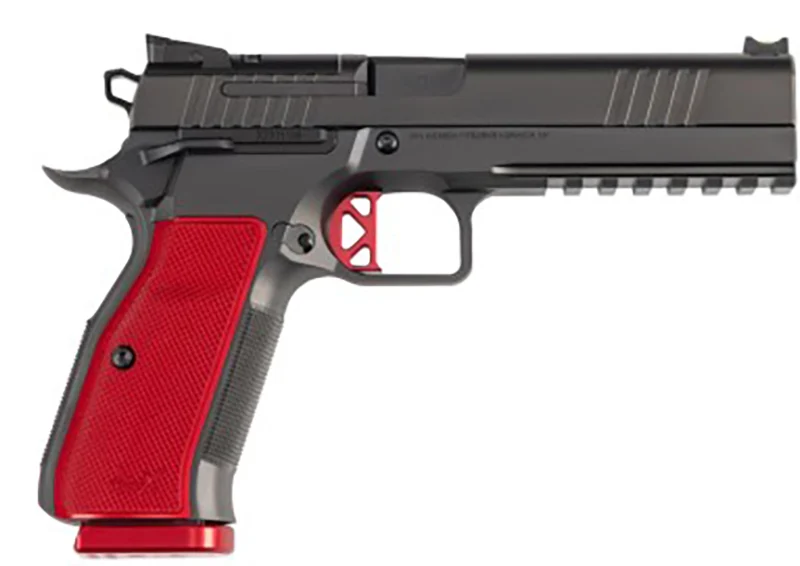 Dan W DWX 9mm 5" OR/Rail, Blk/Rd 19-rd