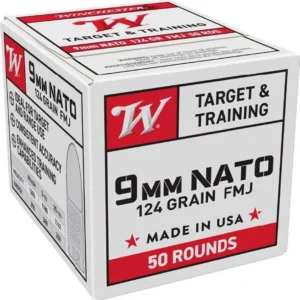 WINCHESTER USA 9MM NATO 124G FMJ 50RD BX 1000RD CASE