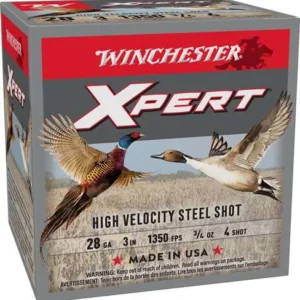 WINCHESTER 28 GA 3" #4 XPERT HV STEEL PHEASANT DUCK 3/4 OZ 25 RD/BX 10 BX/CS