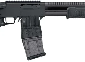 MOSSBERG 590RM TACTICAL MAG FED 12G SHOTGUN 18.5" BREACHER BBL, MAGPUL FOLDING SIGHTS, 10+1