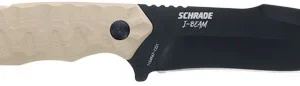 SCHRADE KNIFE I-BEAM 5" FIXED - AUS-8 BLACK/FDE G10 HANDLE