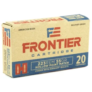 HORNADY FRONTIER 223REM 55GR HP MATCH 20RD BX 500RD CASE