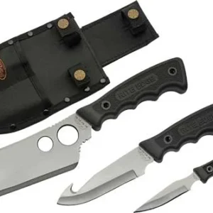 SZCO RITE EDGE 3PC SKINNING - SET W/BLACK RUBBER HNDL/SHEATH