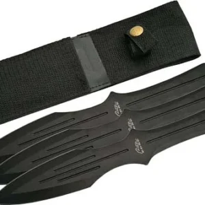SZCO RITE EDGE 9.75" THROWING - KNIFE BLACK 3PC SET W/SHEATH