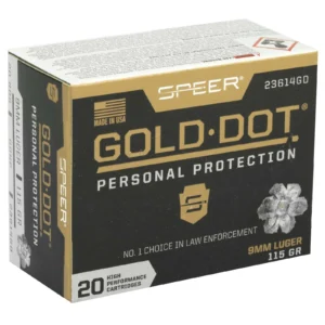 SPEER 9MM LUGER 115 GR GDHP AMMO 20 RD/BX 10 BX/CS