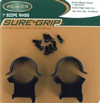 WEAVER RINGS DETACHABLE TOP - MOUNT SURE-GRIP 1" X-HIGH MATT
