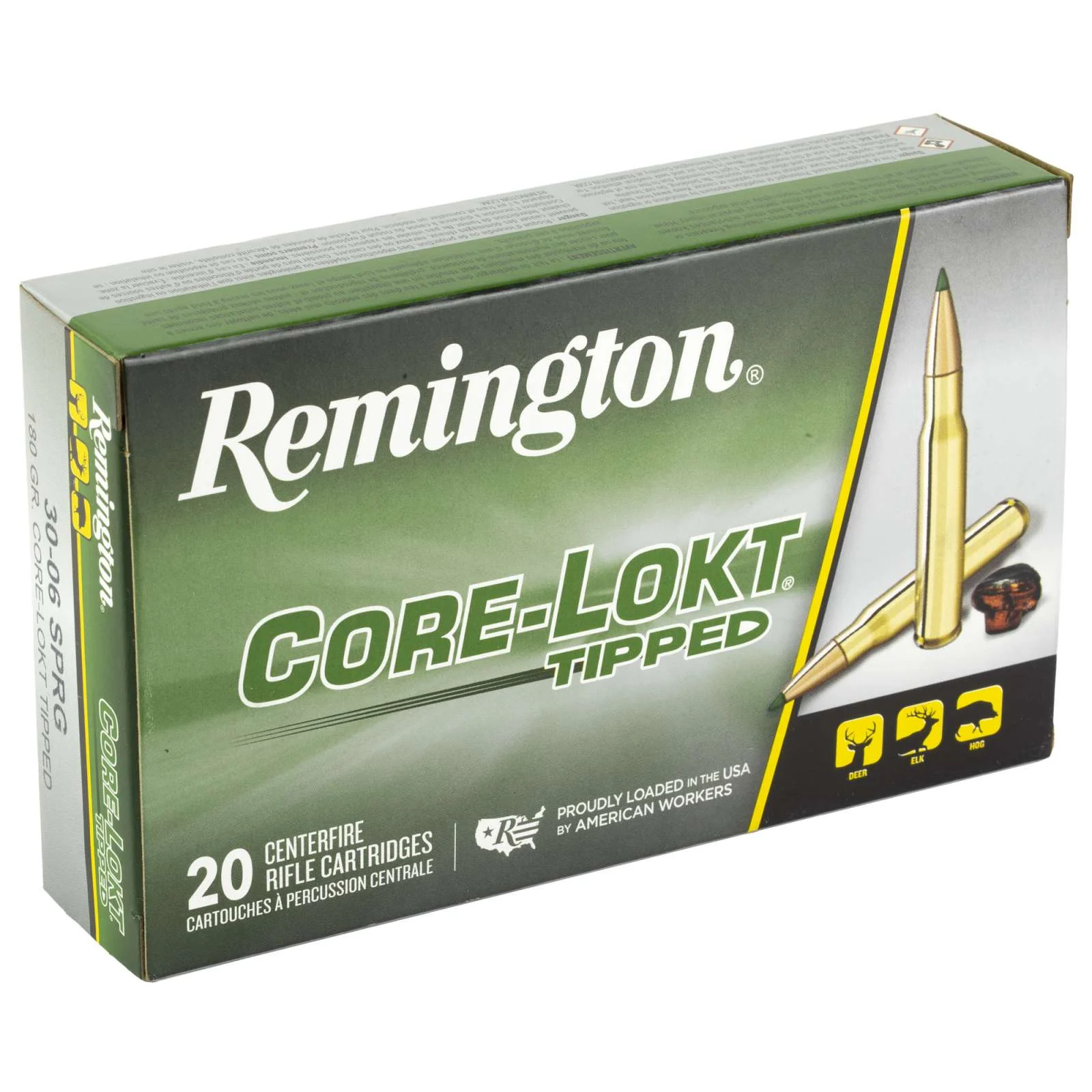REMINGTON RT3006C 30-06 SPRG 180GR CORE-LOKT TIPPED 20 RD/BX 10 BX/CS