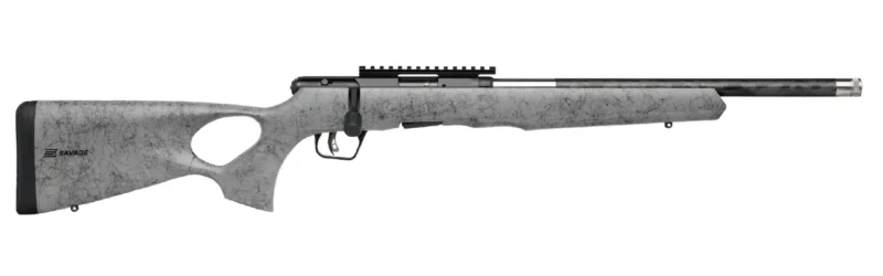 SAVAGE ARMS B17 17HMR BL/GRY 18" CARBON TB