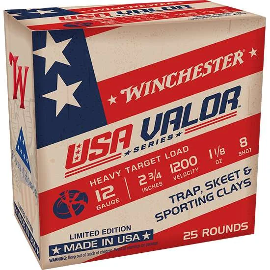 WINCHESTER 12 GA 2-3/4" #8 USA VALOR 1-1/8 OZ 25 RD/BX 10 BX/CS