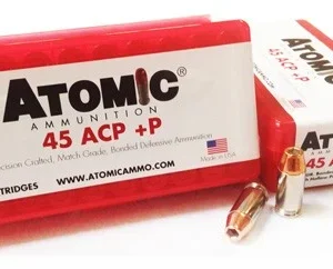 ATOMIC AMMO .45ACP +P - 185GR. BONDED JHP 50-PACK