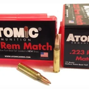 ATOMIC 223 REM 77GR MATCH BTHP - 50RD 10BX/CS