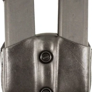 DESANTIS DOUBLE MAG POUCH OWB - LTHR GLOCK 17/19/22/23 BLACK