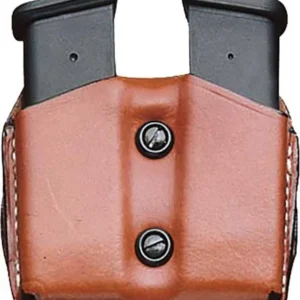 DESANTIS DOUBLE MAG POUCH OWB - LEATHER SIG P365 TAN