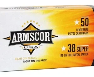 ARMSCOR 38 SUPER 125GR FMJ - 50RD 20BX/CS MADE IN USA
