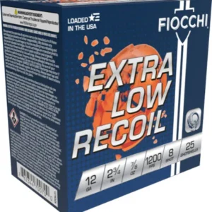 FIOCCHI LOW RECOIL 12GA 2.75" - 7/8OZ #8 1200FPS 250RD CASE
