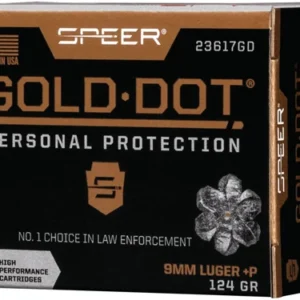 SPEER GOLD DOT 9MM LUGER +P - 124GR GDHP 20RD 10BX/CS