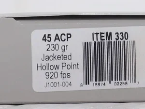 UNDERWOOD 45 ACP 230GR JHP - 20RD 10BX/CS