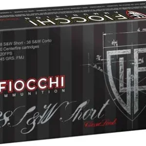 FIOCCHI 38 S&W SHORT 145GR FMJ - 50RD 20BX/CS