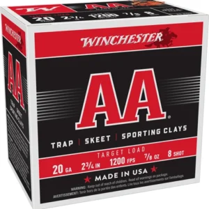 WINCHESTER AA 20GA 2.75" 7/8OZ - #8 1200FPS 250RD CASE LOT