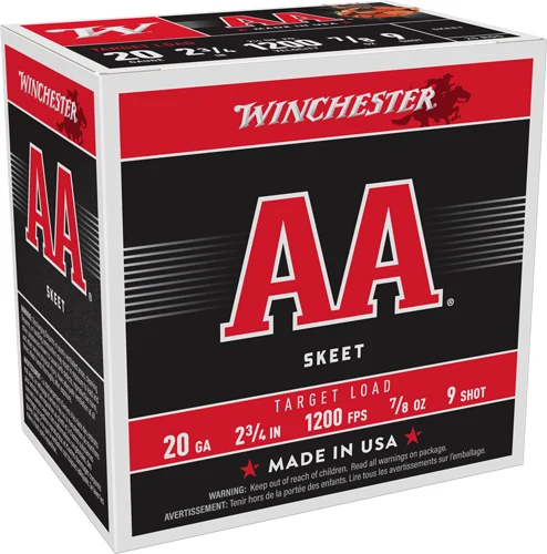 WINCHESTER AA 20GA 2.75" 7/8OZ - #9 1200FPS 250RD CASE LOT