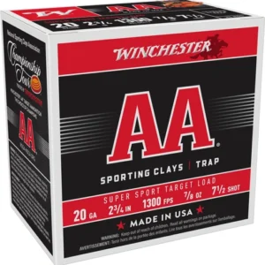 WINCHESTER AA 20GA 2.75" 7/8OZ - #7.5 1300FPS 250RD CASE LOT