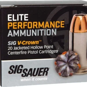 SIG 380 ACP 90GR ELITE V-CROWN - JHP 20RD 10BX/CS