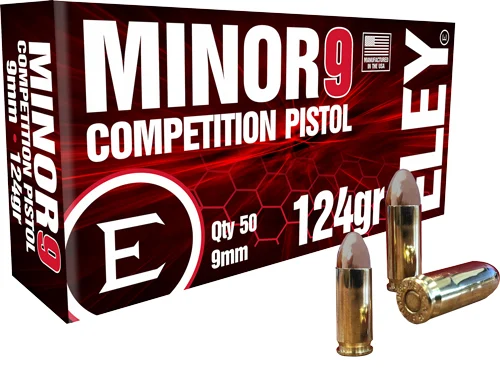 ELEY MINOR 9 COMPETITION 9MM - 124GR FMJ 50RD 20BX/CS - Eley
