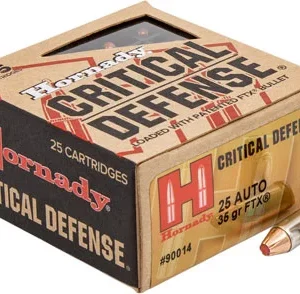 HORNADY CRITICAL DEFENSE - 25 ACP 35GR FTX 25RD 10BX/CS