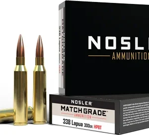 NOSLER MATCH 338 LAPUA MAG - 300GR CUSTOM HPBT 20RD 10BX/CS