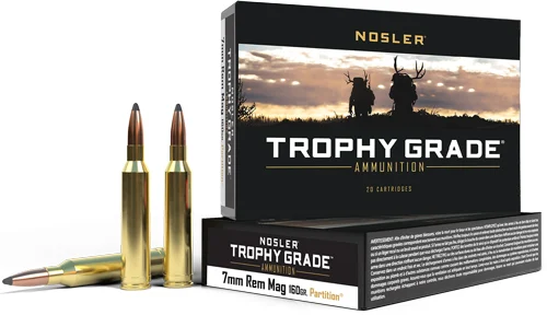 NOSLER TROPHY 7MM REM MAG - 160GR PARTITION TIP 20RD 10B/C