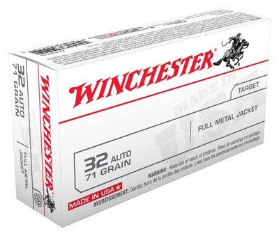 WINCHESTER USA 32 ACP 71GR - FMJ-RN 50RD 10BX/CS
