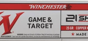 WINCHESTER USA 21 SHARP 25GR - LEAD FREE 1725FPS 100RD 20BX/C