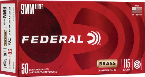 FEDERAL 9MM LUGER 115GR FMJ - 50RD 20BX/CS