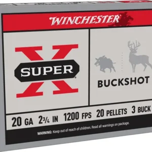 WINCHESTER SUPER-X 20GA 2.75" - #3 BUCK 20 PELLETS 5RD 50BX/CS