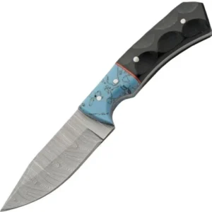 SZCO RITE EDGE 3" TURQUOISE - MICARTA SKINNER W/LEATHER SHTH
