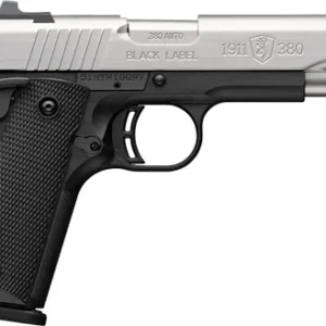 BROWNING 1911-380 STAINLESS - 380ACP 4.25"FS 8RD BLK/SS