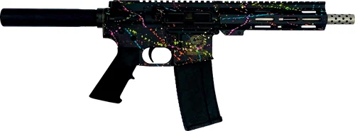 GLFA AR15 PISTOL 223 WYLDE - 7.5" S/S BBL SPLATTER BLACK