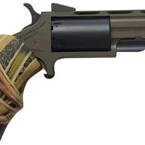 NAA HUNTSMAN MINI-REVOLVR - 22WMR 2" FIXED OD GRN WOOD