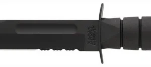 KA-BAR FIGHTING/UTILITY KNIFE - 7" SERR W/PLASTIC SHEATH BLACK