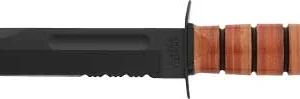 KA-BAR FIGHTING/UTILITY KNIFE - 7" SRRTD W/LTHR SHTH US ARMY