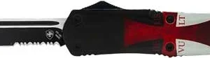 TEMPLAR KNIFE LARGE OTF TEMPLR - FLAG 3.5" BLK TANTO SERRATED