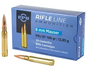 PPU 8MM MAUSER FMJ 198GR 20/200