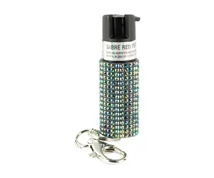 SABRE JEWELED SPRAY W/KEY RING BLK