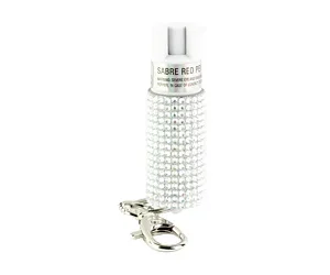 SABRE JEWELED SPRAY W/KEY RING SLV