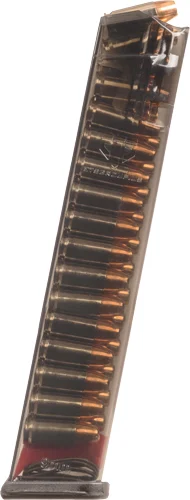 ETS MAGAZINE FOR GLOCK 9MM - 27RD CARBON SMOKE FIT 17/19/26