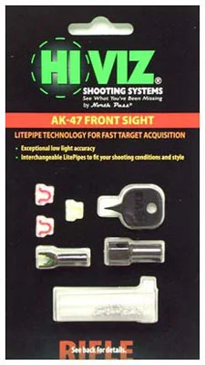 HIVIZ FRONT SIGHT AK47/74/AKM - WITH RED+GREEN LITEPIPES - Image 2