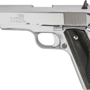 IVER JOHNSON 1911A1 38 SUPER - 5" FS 9RD CHROME BLACK WOOD