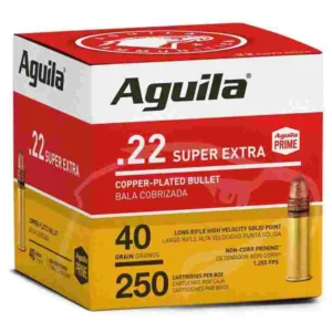 Aguila Super Extra High Velocity Rifle Ammunition .22 LR 40 gr. CPSP 1255 fps 250/ct