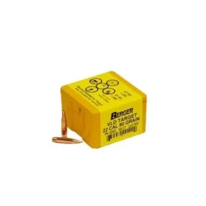 Berger Match Grade Target Bullets .22 cal .224" 80 gr VLD TARGET 100/box